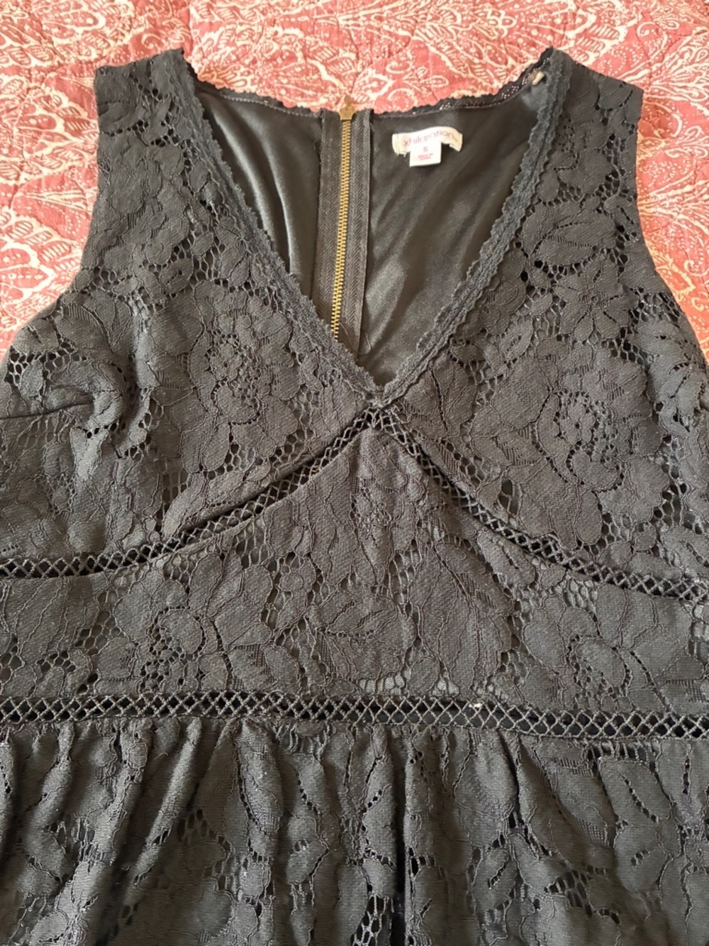 Xhilaration Black Lace V‑Neck Dress
